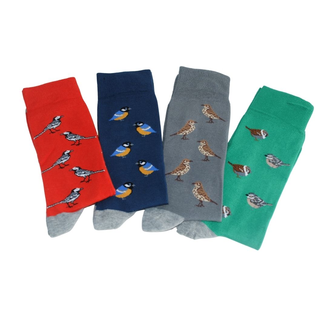 Lot de 4 paires de chaussettes en bambou Garden Birds