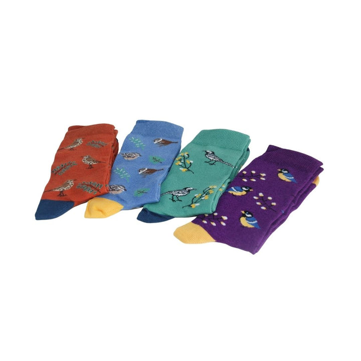 Lot de 4 paires de chaussettes en bambou Garden Birds