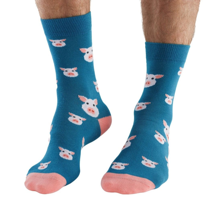 Chaussettes en bambou avec des cochons