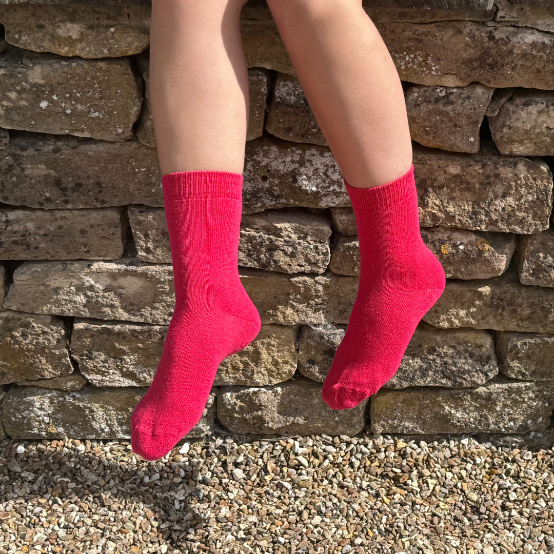 Chaussettes montantes en cachemire et laine