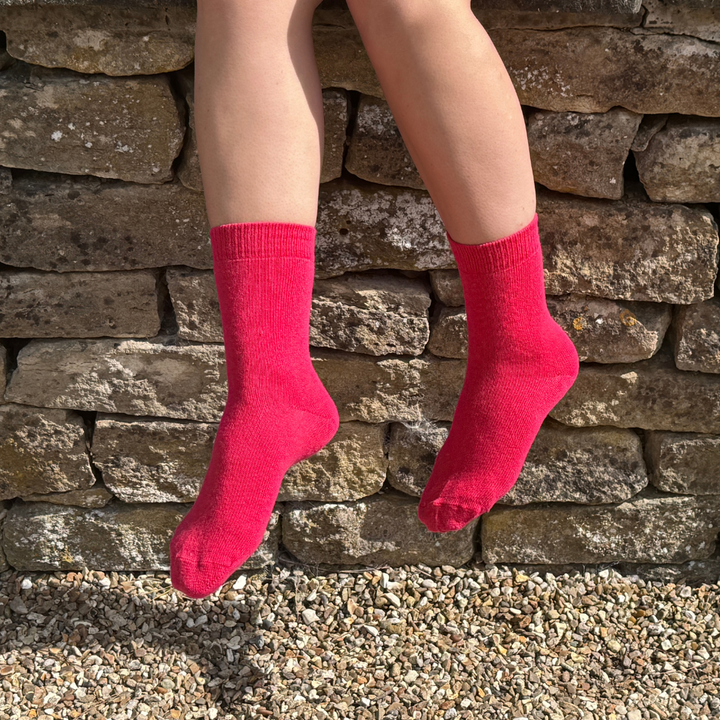 Chaussettes montantes en cachemire et laine