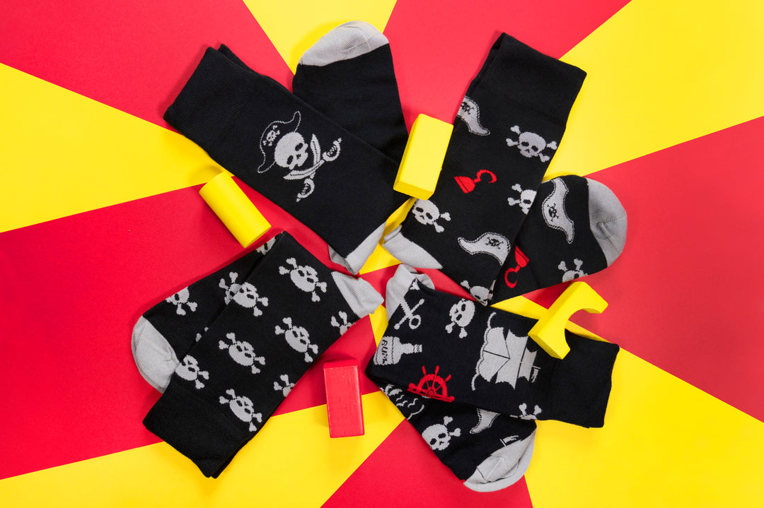 Lot de 4 paires de chaussettes en bambou Pirate